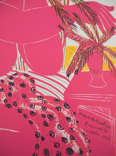 Alekos FASSIANOS : Nu rose aux épis de blés - Affiche en lithographie originale signée 2