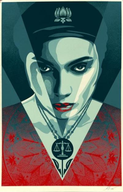 Shepard Fairey (OBEY) - Justice Woman - Lithographie Offset signée 2