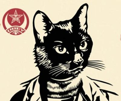 Shepard Fairey (OBEY) - Radical Cat - Sérigraphie en couleurs signée 2