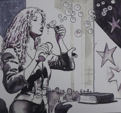 Milo MANARA : Bulles de savon, Lithographie originale signée 2