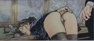 Milo MANARA : Le billard, Lithographie originale signée 2