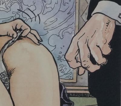 Milo MANARA : Le billard, Lithographie originale signée 2