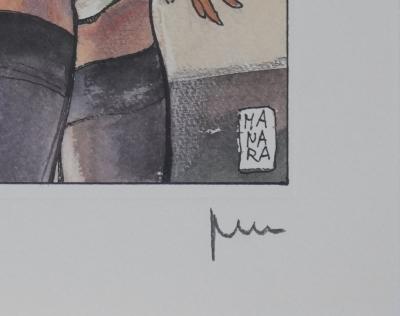 Milo MANARA : La fessée, Lithographie originale signée 2