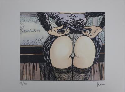 Milo MANARA : Jeu de jupons, Lithographie originale signée