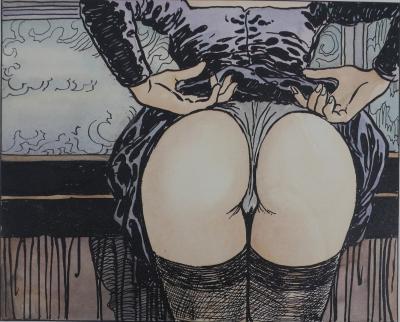Milo MANARA : Jeu de jupons, Lithographie originale signée 2