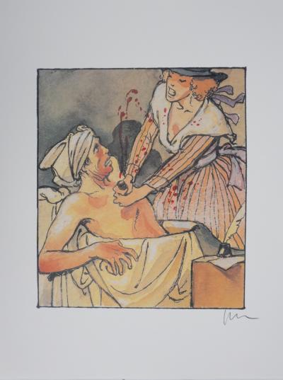 Milo MANARA : La mort de Marat, Lithographie originale signée 2