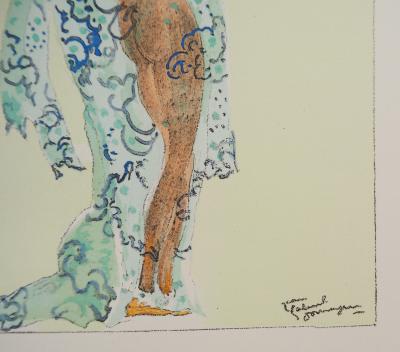Jean-Gabriel DOMERGUE : Tahiti, Nu au paréo, Lithographie originale signée 2