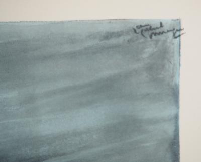 Jean-Gabriel DOMERGUE : Tahiti, Nu se baignant dans un lagon, Lithographie originale signée 2