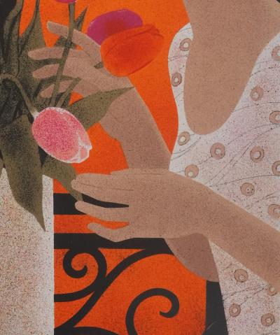 Yves GANNE : Le bouquet de tulipes, Lithographie originale signée 2