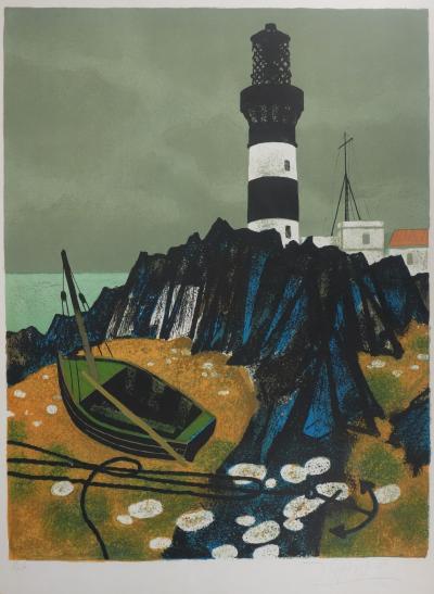 Yves GANNE : Le phare II, Lithographie originale signée 2
