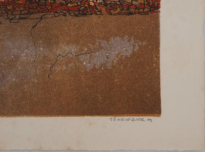 Jean-Pierre VIELFAURE : L'homme à la barque, Lithographie originale signée 2