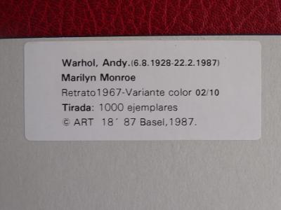 Andy Warhol - Marilyn 1987 - Sérigraphie en couleurs 2