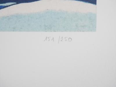 Katsuhika HOKUSAI : La grande vague de Kanagawa, Lithographie signée 2