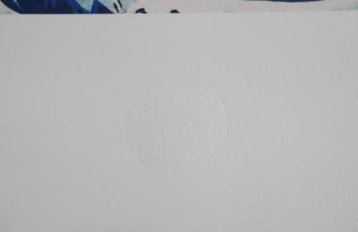 Katsuhika HOKUSAI : La grande vague de Kanagawa, Lithographie signée 2