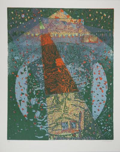 Jean-Pierre VIELFAURE : La sphère bleue, Lithographie originale signée 2