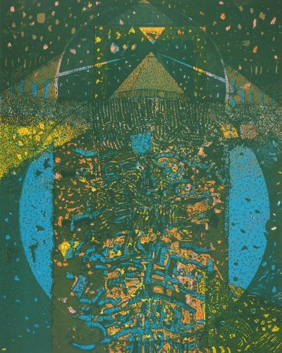 Jean-Pierre VIELFAURE : Le Mystère de la Grande Pyramide, Lithographie originale signée 2