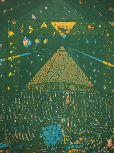 Jean-Pierre VIELFAURE : Le Mystère de la Grande Pyramide, Lithographie originale signée 2