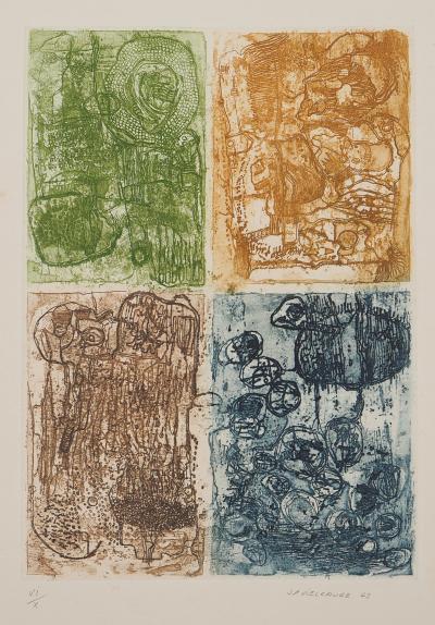 Jean-Pierre VIELFAURE : Les quatre éléments, Gravure originale signée 2