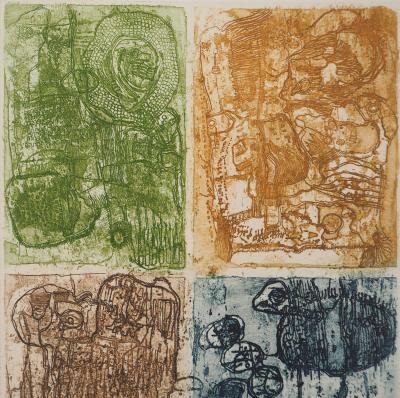 Jean-Pierre VIELFAURE : Les quatre éléments, Gravure originale signée 2