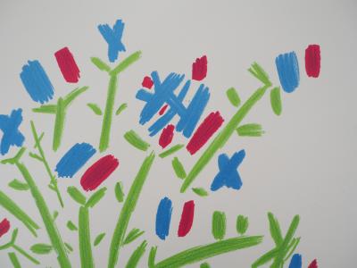 Pablo PICASSO : Le bouquet Bleu, Blanc, Rouge, Lithographie signée 2