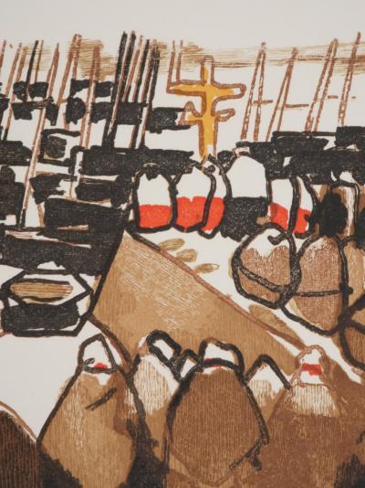 Mathurin MEHEUT : Bretagne, L’arrivée de la Croix, Gravure originale signée 2
