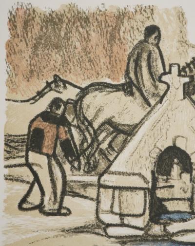 Mathurin MEHEUT : Bretagne, Au bord de la source, Gravure originale signée 2