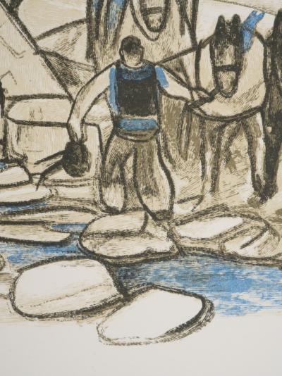 Mathurin MEHEUT : Bretagne, Au bord de la source, Gravure originale signée 2