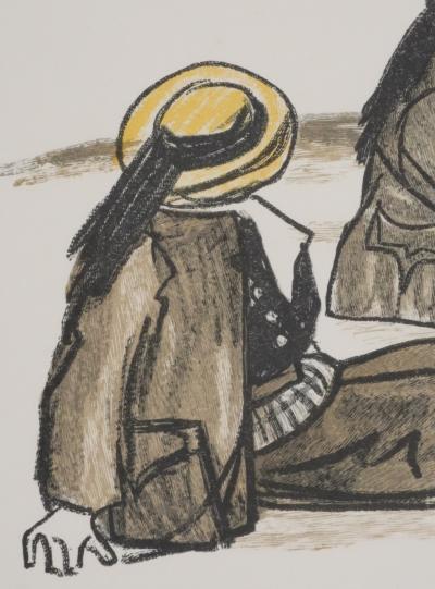 Mathurin MEHEUT : Bretagne, Trois bretons, Gravure originale signée 2