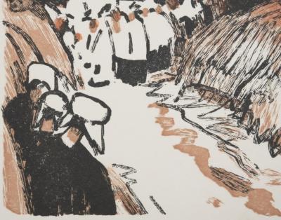 Mathurin MEHEUT : Bretagne, La procession, Gravure originale 2