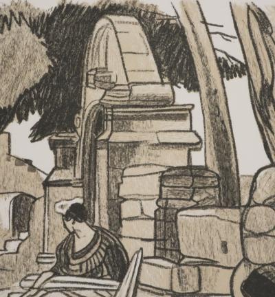 Mathurin MEHEUT : Bretagne, Le repos après la cérémonie, Gravure originale signée 2