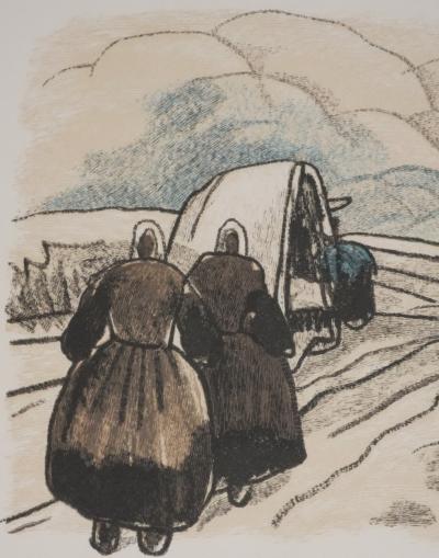 Mathurin MEHEUT : Bretagne, Le pèlerinage, Gravure originale signée 2