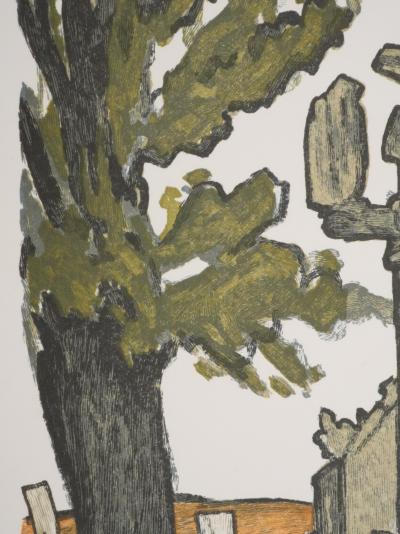 Mathurin MEHEUT : Bretagne, Pèlerins devant l’église, Gravure originale signée 2