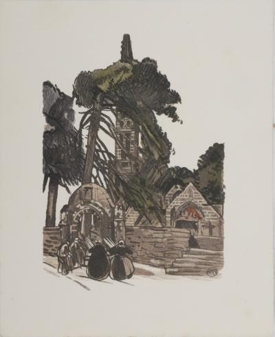 Mathurin MEHEUT : Bretagne, L’arrivée au sanctuaire, Gravure originale signée 2