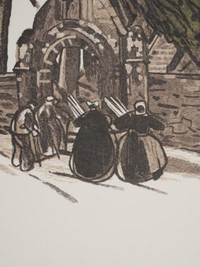 Mathurin MEHEUT : Bretagne, L’arrivée au sanctuaire, Gravure originale signée 2