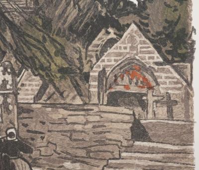 Mathurin MEHEUT : Bretagne, L’arrivée au sanctuaire, Gravure originale signée 2