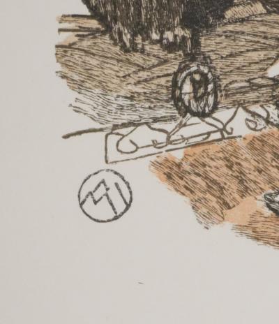 Mathurin MEHEUT : Les tombeaux sous les pins, Gravure originale signée 2