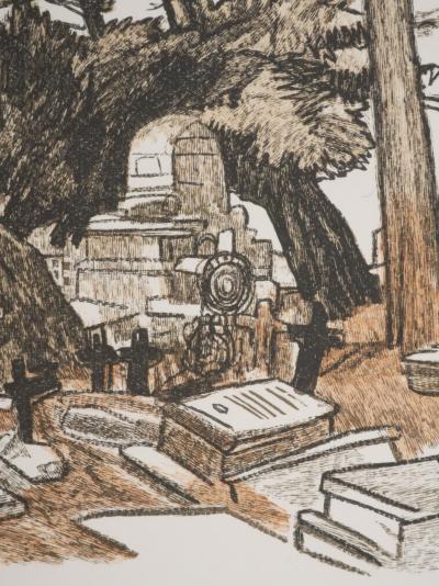 Mathurin MEHEUT : Les tombeaux sous les pins, Gravure originale signée 2