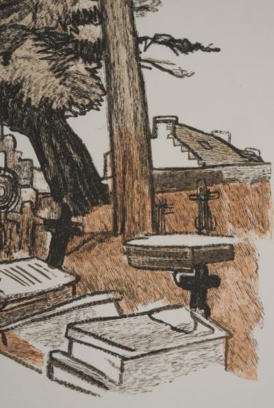 Mathurin MEHEUT : Les tombeaux sous les pins, Gravure originale signée 2