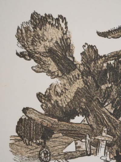 Mathurin MEHEUT : Les tombeaux sous les pins, Gravure originale signée 2