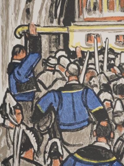 Mathurin MEHEUT : Bretagne, Procession du reliquaire, Gravure originale signée 2