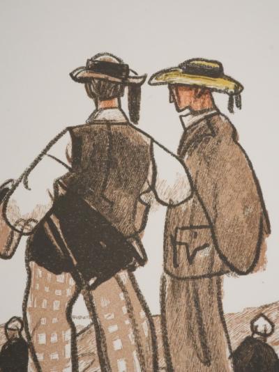Mathurin MEHEUT : Bretagne, Les trois bretons, Gravure originale signée 2