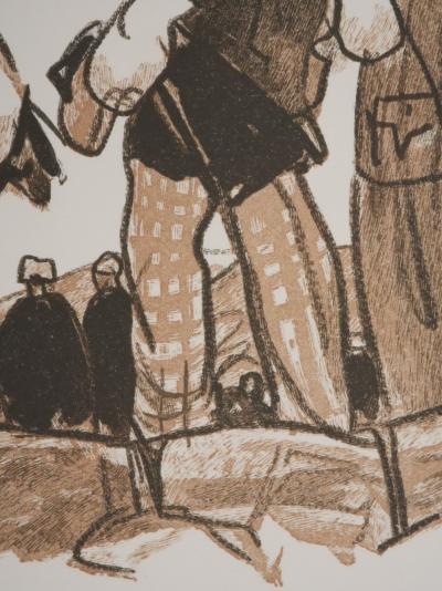 Mathurin MEHEUT : Bretagne, Les trois bretons, Gravure originale signée 2