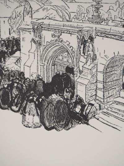 Mathurin MEHEUT : Bretagne, Pardon du feu à Saint-Jean du Doigt, Gravure originale signée 2