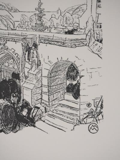 Mathurin MEHEUT : Bretagne, Pardon du feu à Saint-Jean du Doigt, Gravure originale signée 2