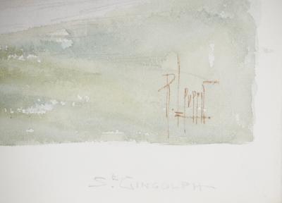 René LEVERD : Suisse, Le village de Saint-Gingolph, Aquarelle originale signée 2