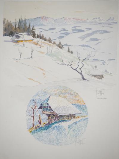 René LEVERD : Suisse, Chalet à Langnau, Aquarelle originale signée 2