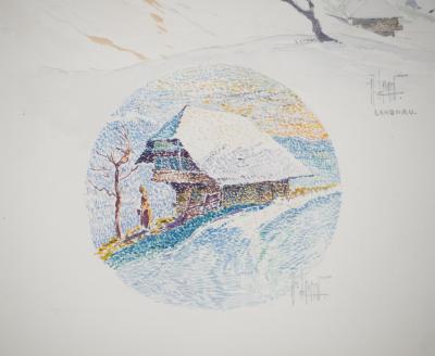 René LEVERD : Suisse, Chalet à Langnau, Aquarelle originale signée 2