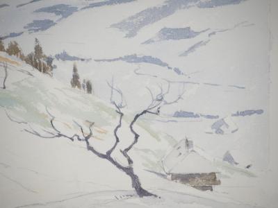 René LEVERD : Suisse, Chalet à Langnau, Aquarelle originale signée 2