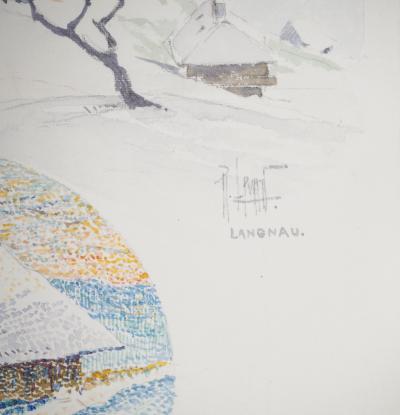 René LEVERD : Suisse, Chalet à Langnau, Aquarelle originale signée 2