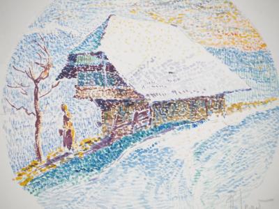 René LEVERD : Suisse, Chalet à Langnau, Aquarelle originale signée 2